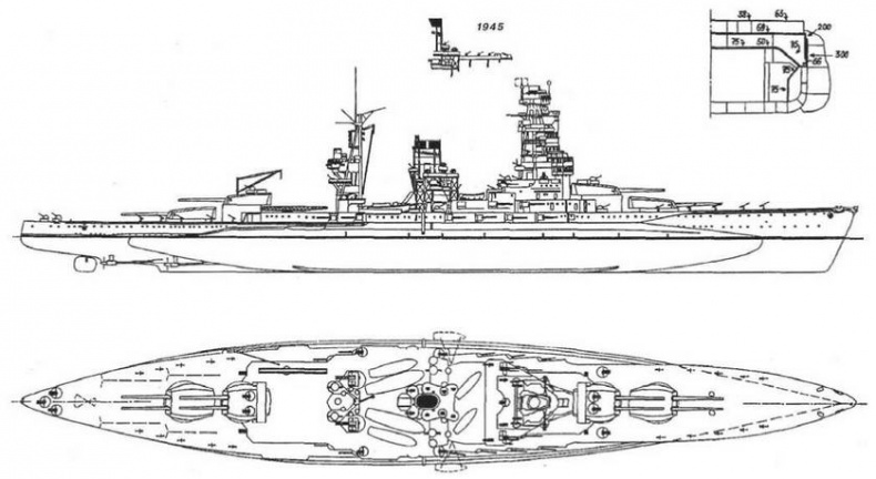 Линейные корабли типа "Нагато". 1911-1945 гг.